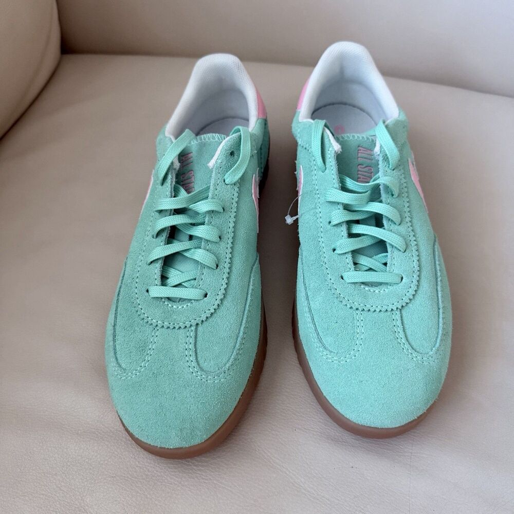 Converse Run Star Trainer Suede Mint Green Pink Women’s Size 9.5